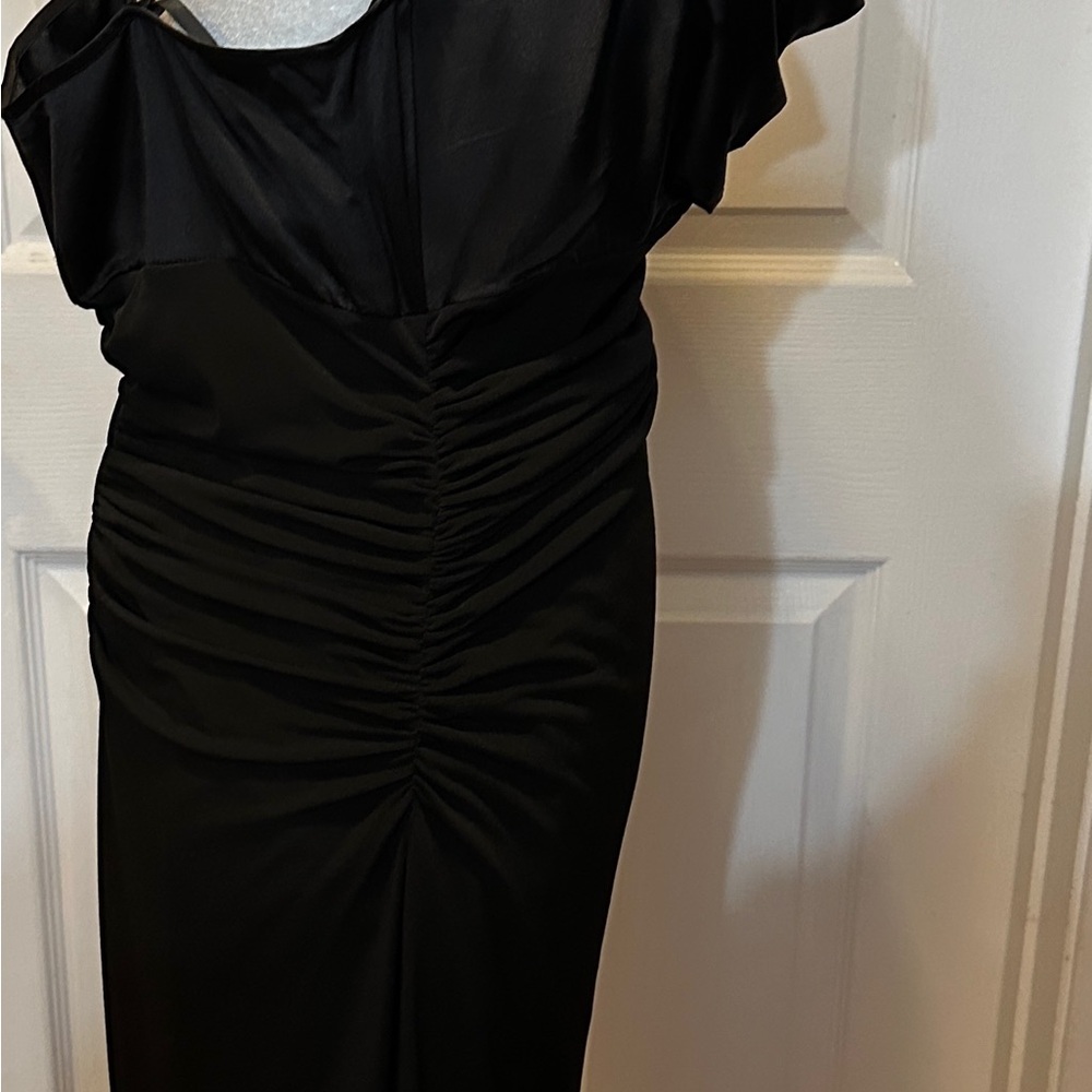 Laundry By Shelli Segal  Dress Black Spaghetti Strap Backless Dress Size 12 - Picture 4 of 10